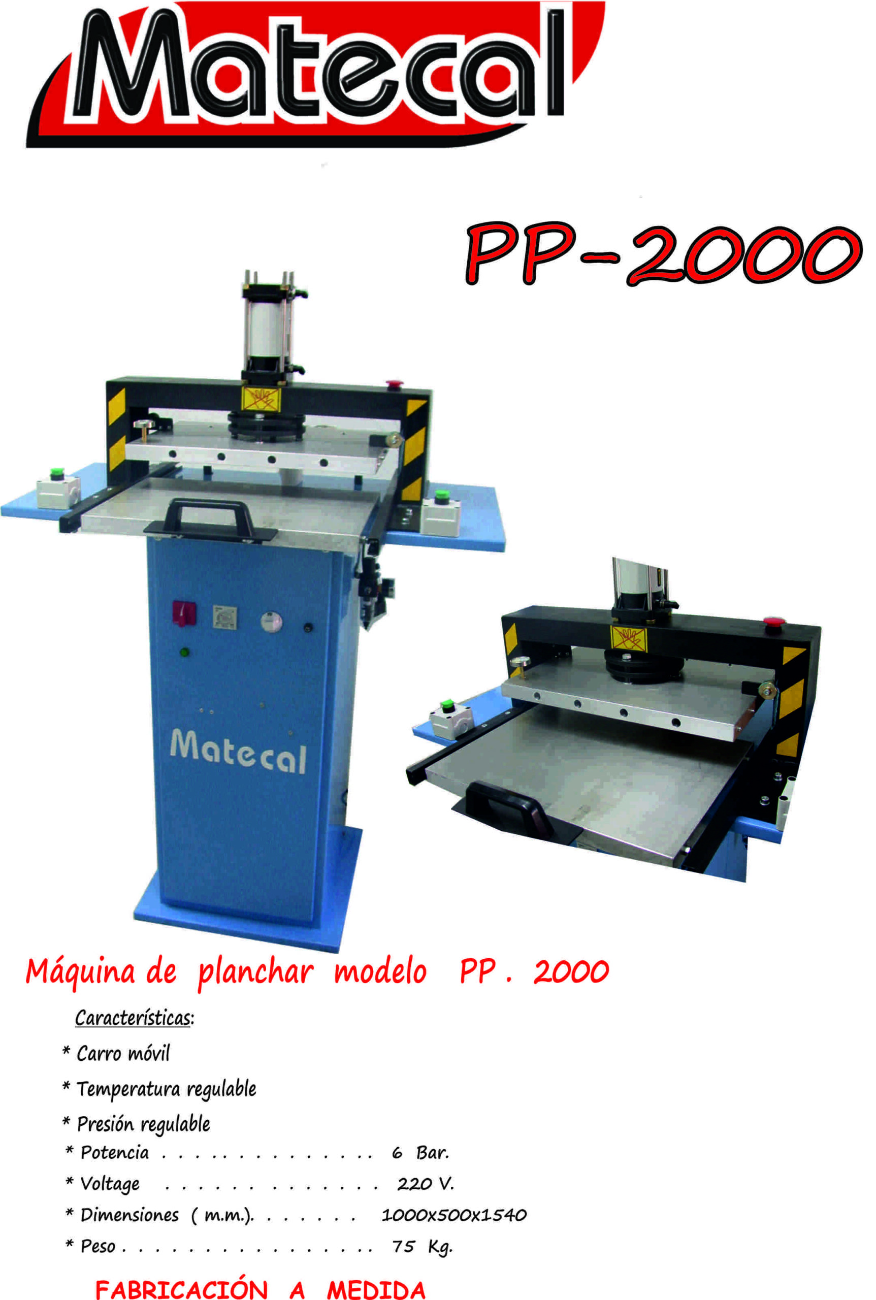 Prensa para Planchas Forros para Calzado PP 2000